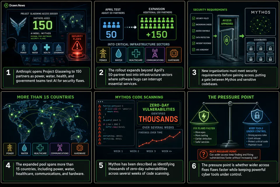 Drawn.News visual brief: Anthropic's AI security rollout