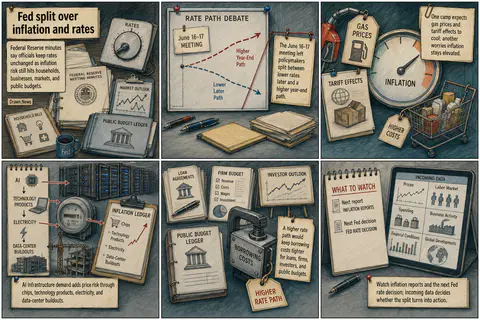 Drawn.News visual brief: Fed Minutes Show Officials Split Over Inflation and Rate Stakes
