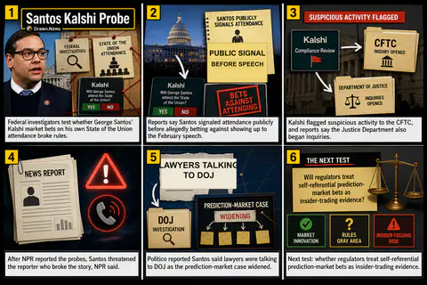 Drawn.News visual brief: Santos Trump Bet Probe