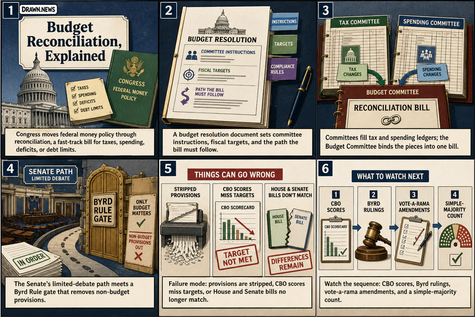 Drawn.News visual brief: How Budget Reconciliation Works