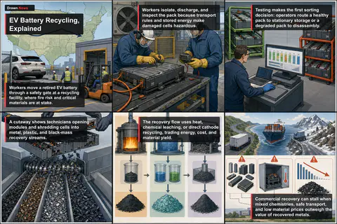 Drawn.News visual brief: How EV Battery Recycling Works
