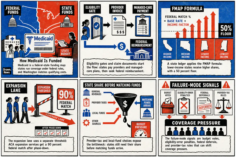 Drawn.News visual brief: How Medicaid Is Funded