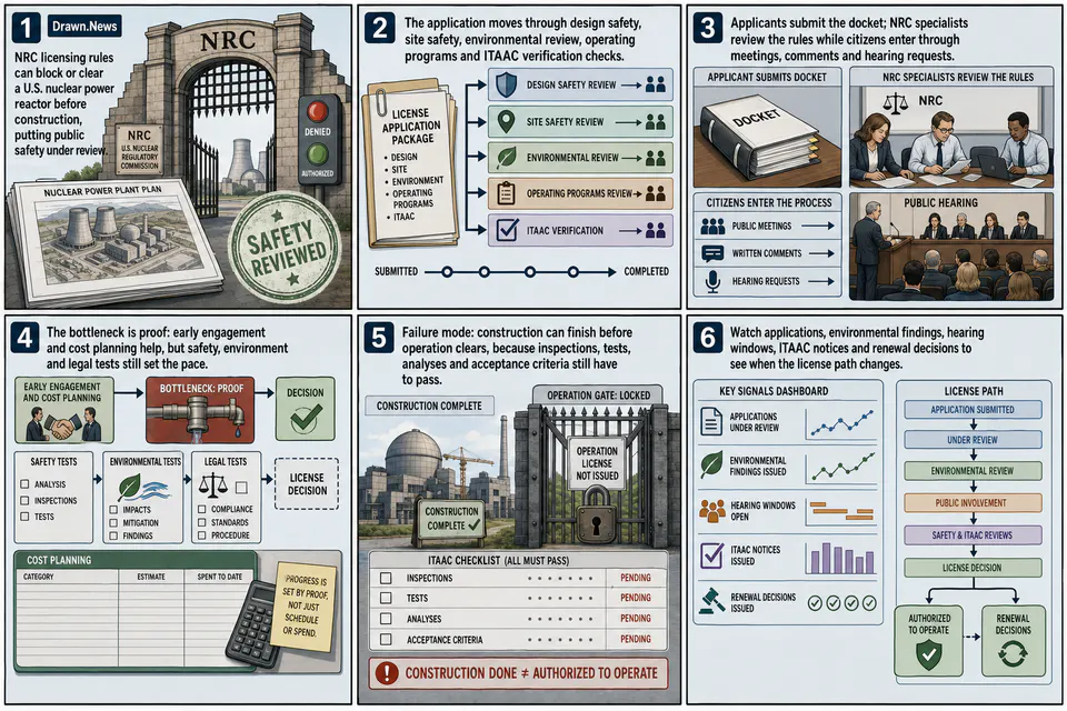 Drawn.News visual brief: How nuclear licensing works