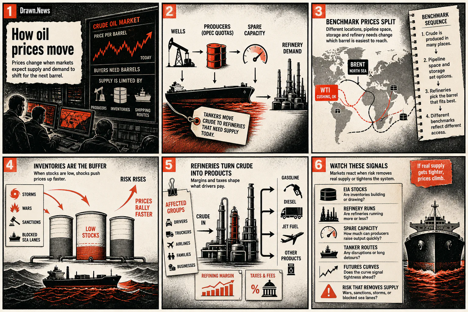Drawn.News visual brief: How Oil Prices Move