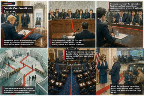 Drawn.News visual brief: How Senate Confirmations Work