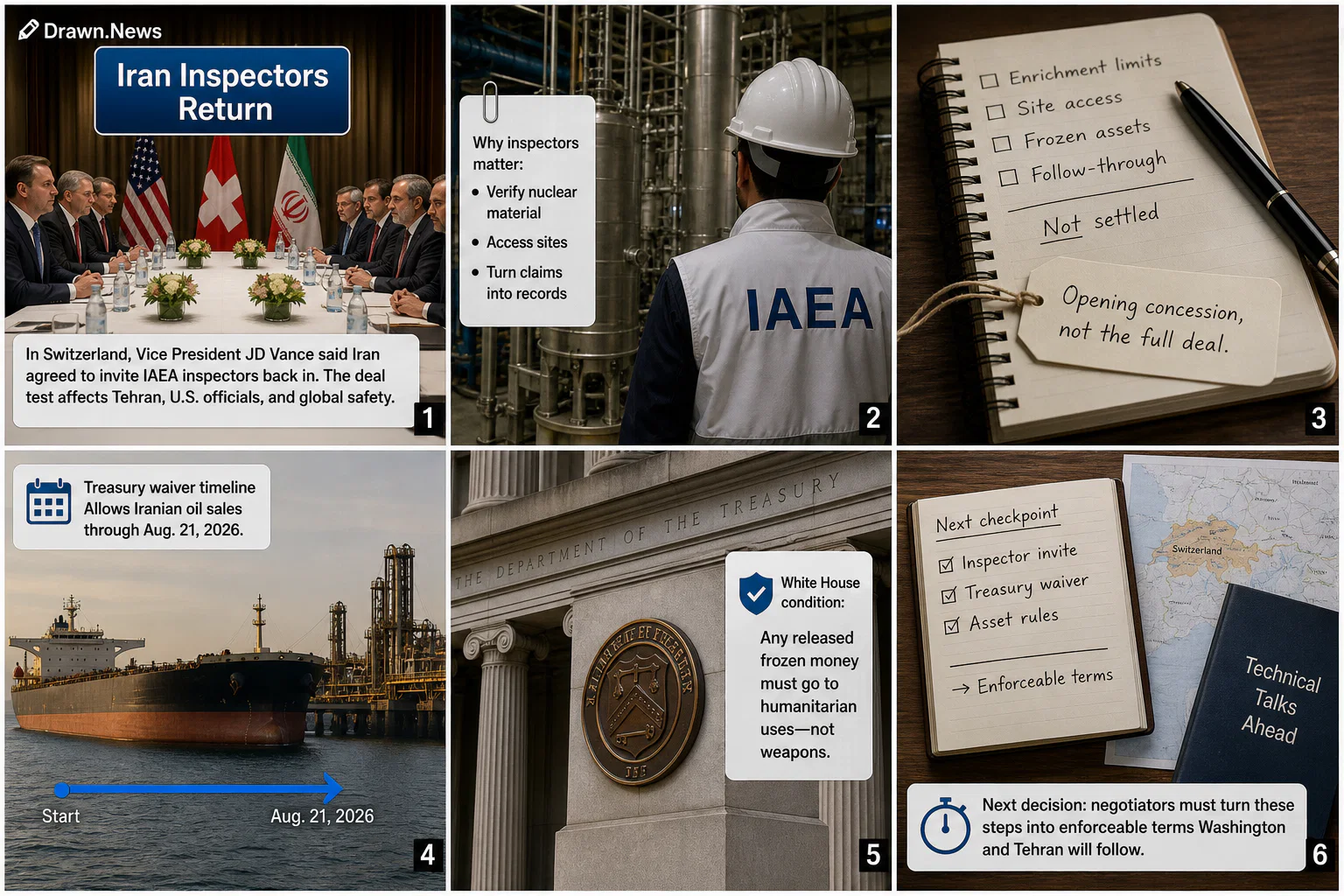 Drawn.News visual brief: Iran to allow UN nuclear inspectors back in, Vance says