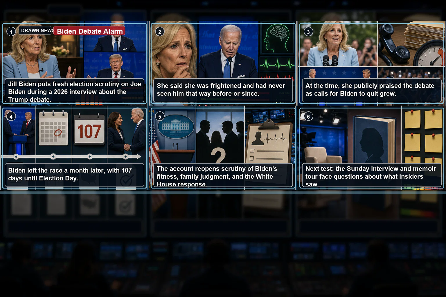 Drawn.News visual brief: Joe Biden’s disastrous debate with Trump ‘frightened’ Jill Biden