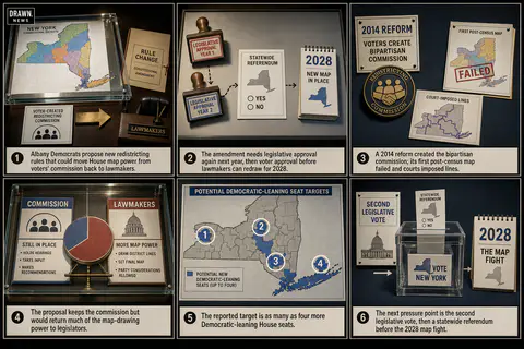 Drawn.News visual brief: New York Democrats take first step toward drawing new congressional lines ahead of 2028