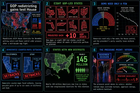 Drawn.News visual brief: GOP redistricting gains test House control in November