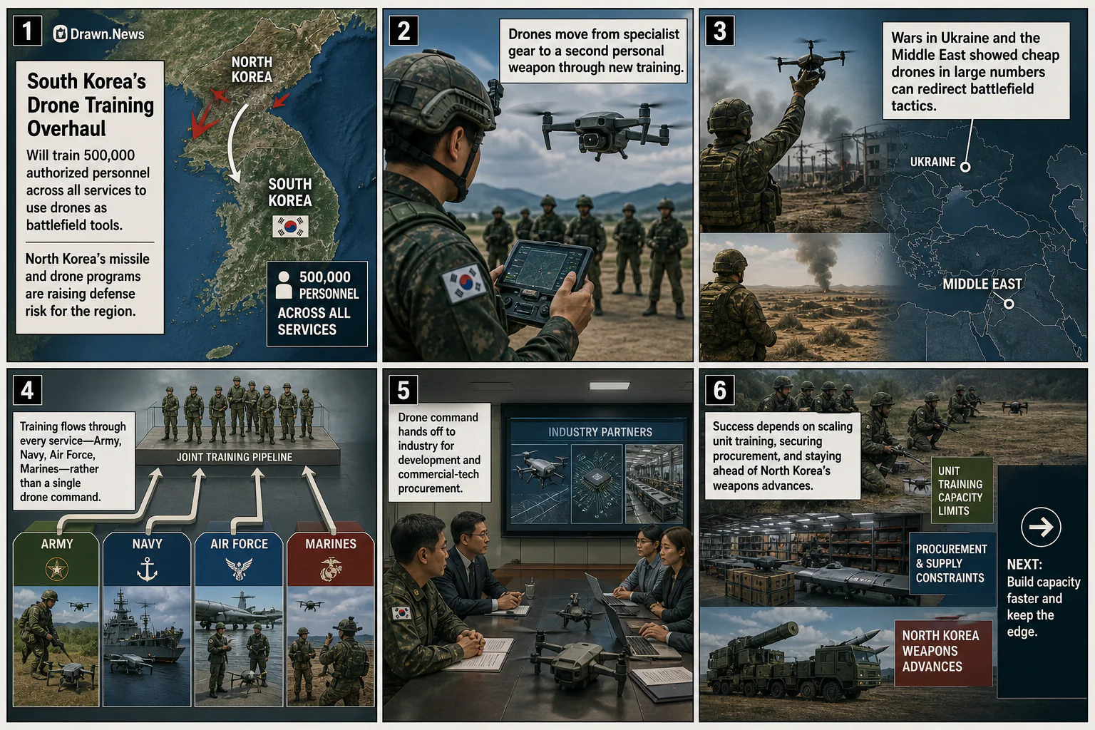 Drawn.News visual brief: South Korea’s Drone Training Overhaul