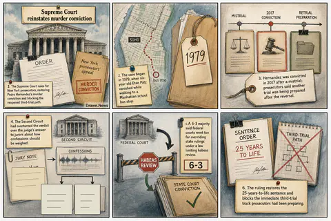 Drawn.News visual brief: Supreme Court reinstates murder conviction in disappearance of Etan Patz