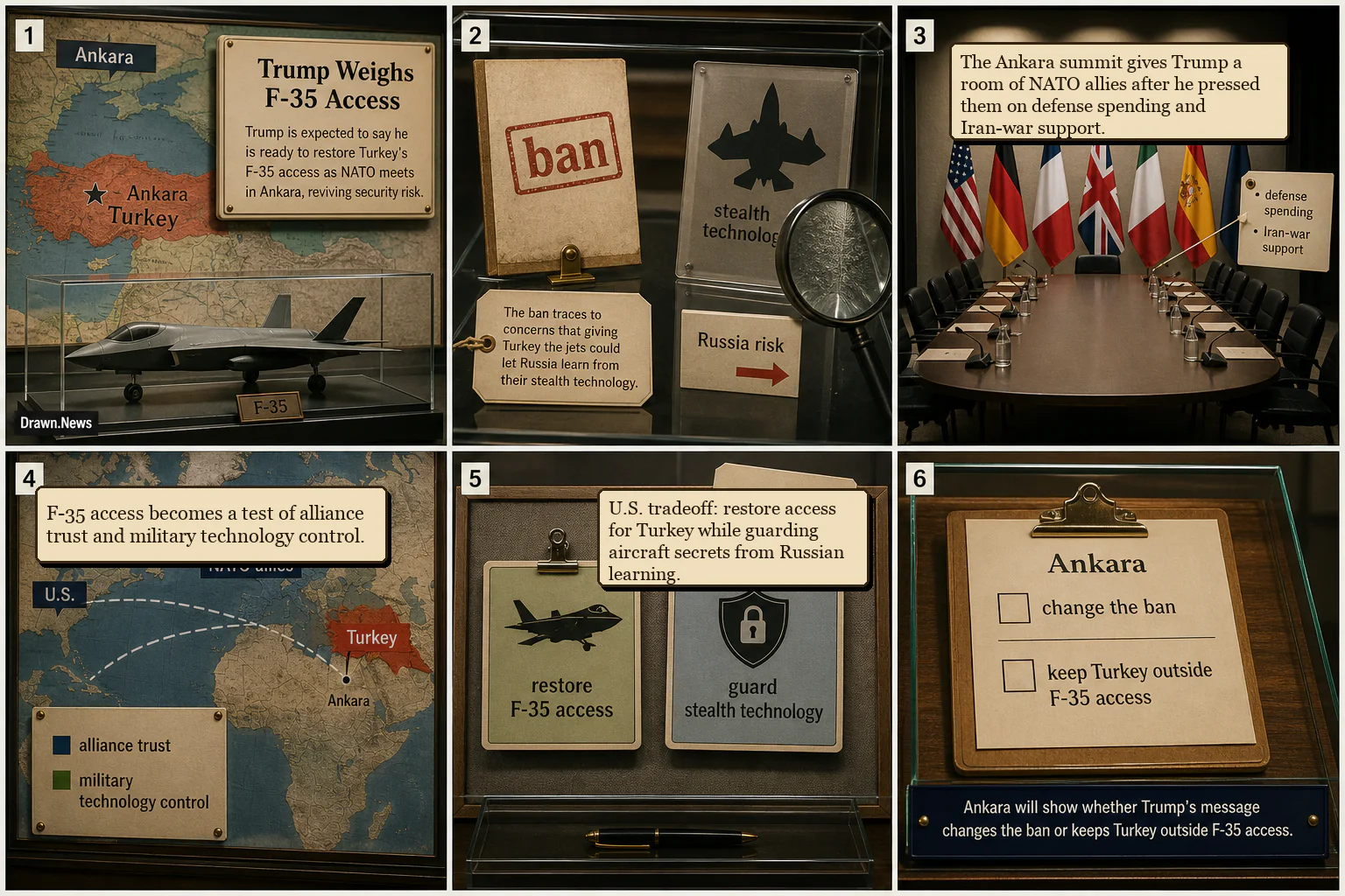 Drawn.News visual brief: Trump Expected to Reopen Turkey F-35 Access, Reviving Stealth Risk