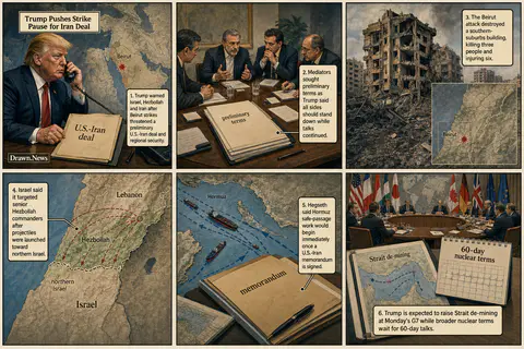 Drawn.News visual brief: Trump Pushes Strike Pause for Iran Deal