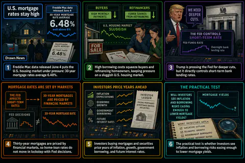 Drawn.News visual brief: U.S. mortgage rates stay high as Fed has little control
