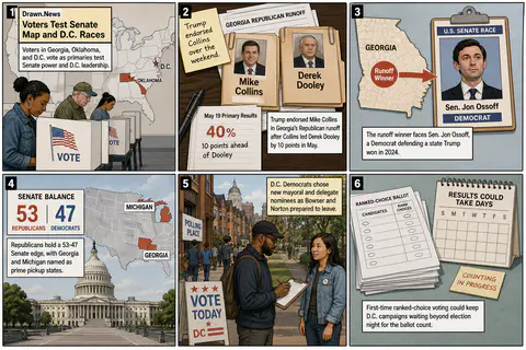 Drawn.News visual brief: Voters Test Senate Map and D.C. Transition