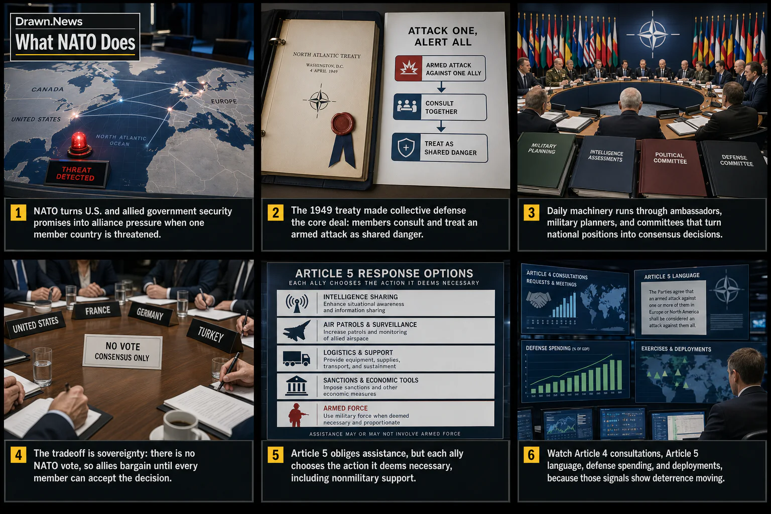 Drawn.News visual brief: What NATO Does