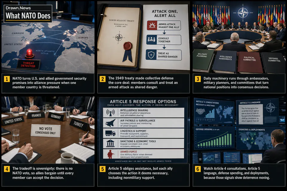 Drawn.News visual brief: What NATO Does