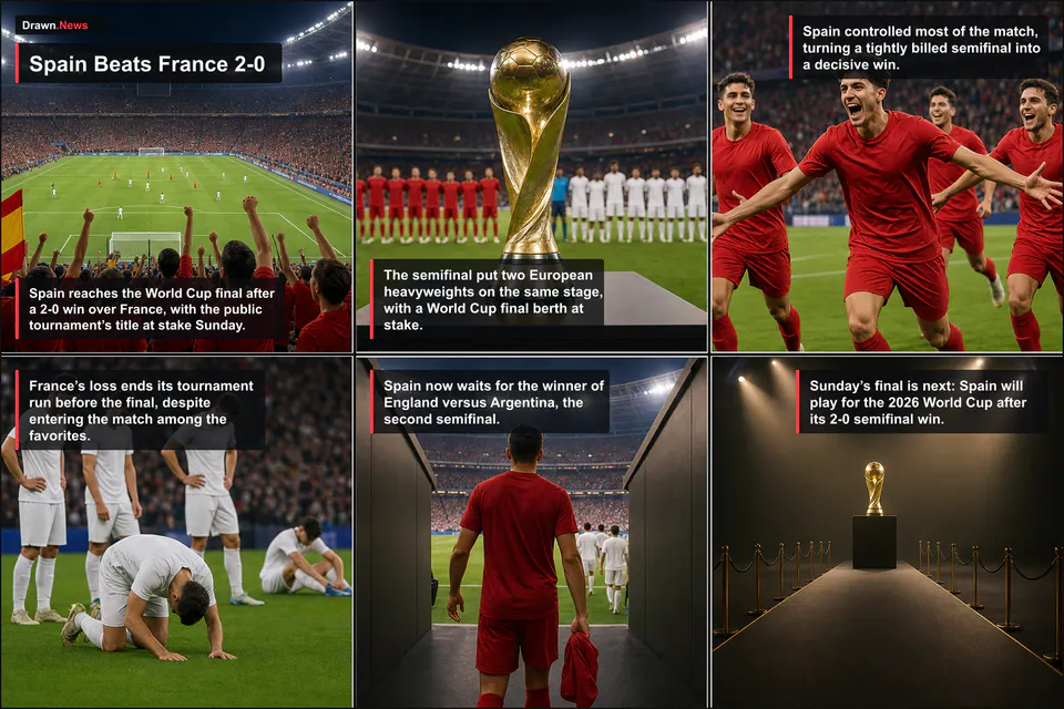 Drawn.News visual sports & culture: Spain Beats France 2-0 to Reach the World Cup Final