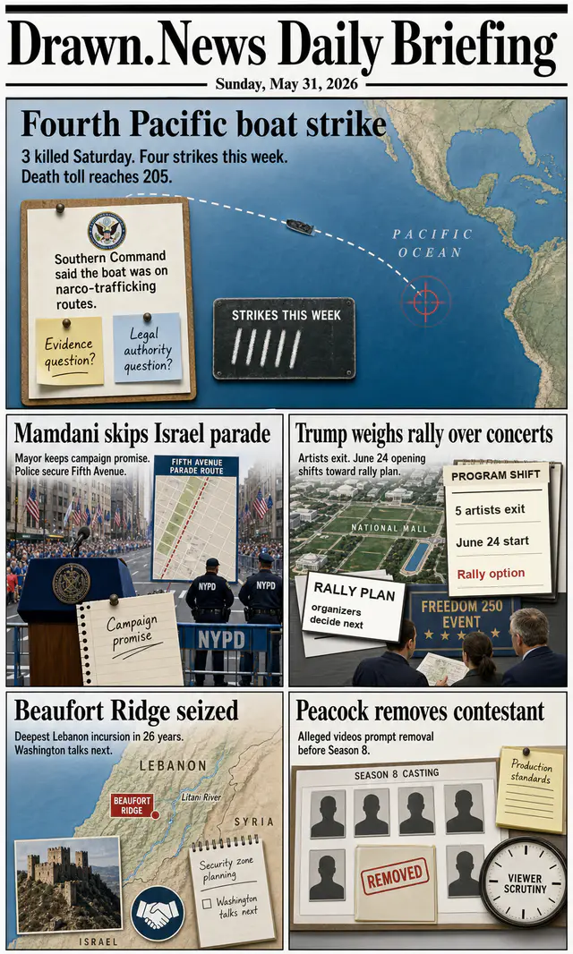 Drawn.News daily briefing front page for 2026-05-31