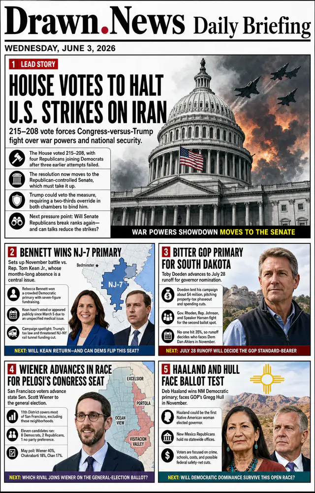 Drawn.News daily briefing front page for 2026-06-03