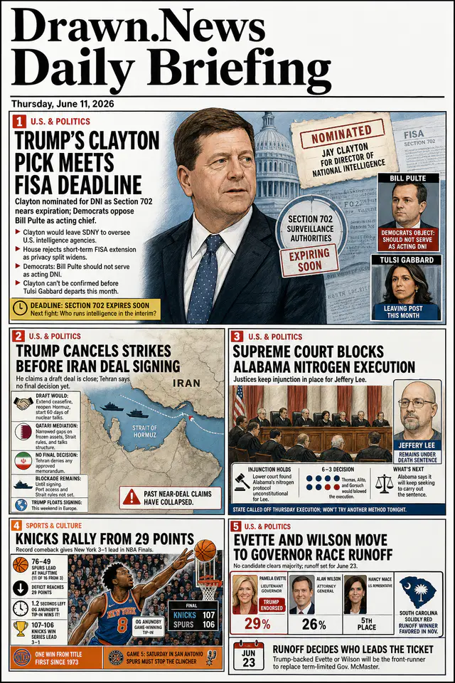 Drawn.News daily briefing front page for 2026-06-11