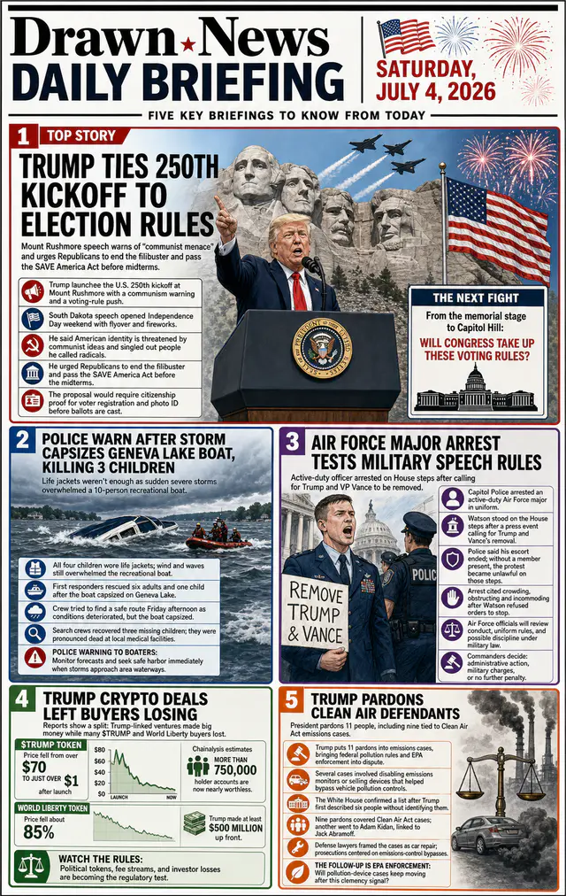Drawn.News daily briefing front page for 2026-07-04