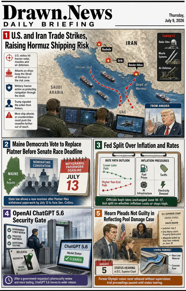 Drawn.News daily briefing front page for 2026-07-09